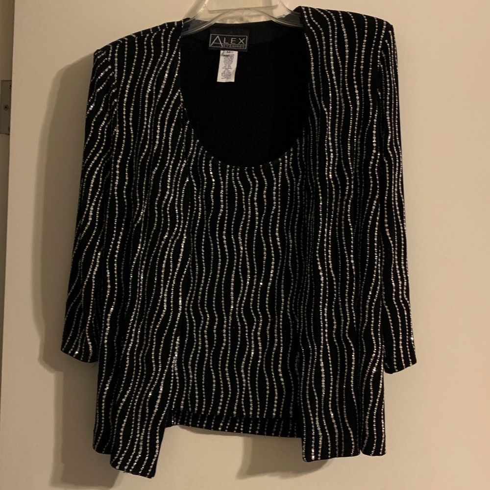 Alex Evenings fancy jacket and sleeveless top